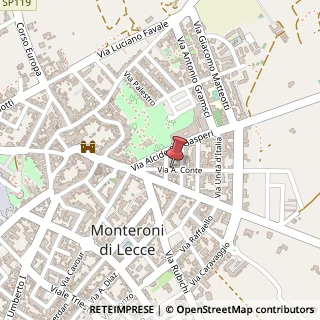 Mappa Via Alfredo Conte, 43, 73047 Monteroni di Lecce, Lecce (Puglia)