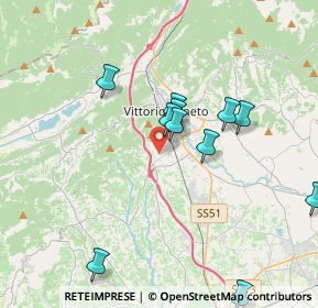 Mappa Via Pier Andrea Saccardo, 31029 Vittorio Veneto TV, Italia (3.68636)