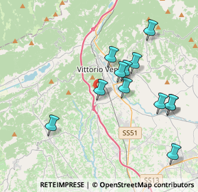 Mappa Via Pier Andrea Saccardo, 31029 Vittorio Veneto TV, Italia (3.785)