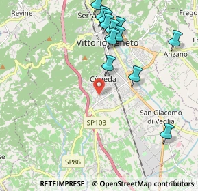 Mappa Via Pier Andrea Saccardo, 31029 Vittorio Veneto TV, Italia (2.25154)