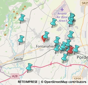 Mappa 33074 Fontanafredda PN, Italia (4.2845)