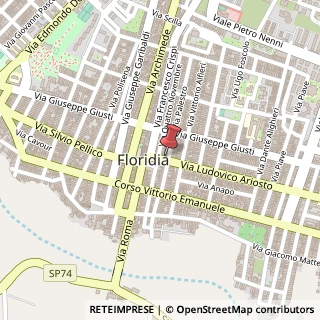 Mappa Via Ariosto, 15, 96014 Floridia, Siracusa (Sicilia)