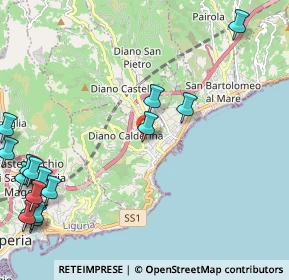 Mappa Via Diano Calderina, 18013 Diano Marina IM, Italia (3.18438)