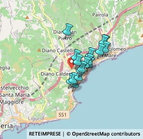 Mappa Via Diano Castello, 18183 Diano Marina IM, Italia (1.08294)