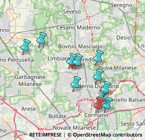Mappa Via Gaetano Salvemini, 20812 Limbiate MB, Italia (3.50273)