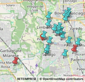 Mappa Via Bramante Donato, 20812 Limbiate MB, Italia (1.982)