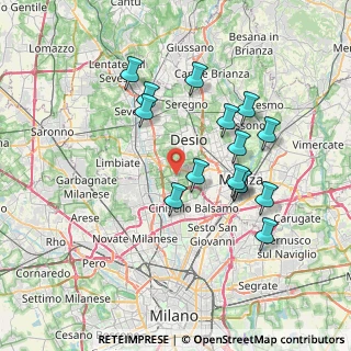 Mappa Via Vittorio Alfieri, 20054 Nova Milanese MB, Italia (6.88333)