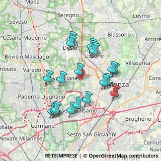 Mappa Via Filippo Turati, 20835 Muggiò MB, Italia (3.32789)