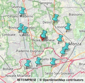 Mappa Via Piave, 20834 Nova milanese MB, Italia (3.88769)