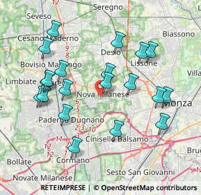 Mappa Via Piave, 20834 Nova milanese MB, Italia (3.902)