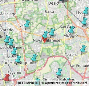 Mappa Via Piave, 20834 Nova milanese MB, Italia (3.165)