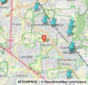 Mappa Via T. O'Carolan, 21042 Caronno Pertusella VA, Italia (3.09364)