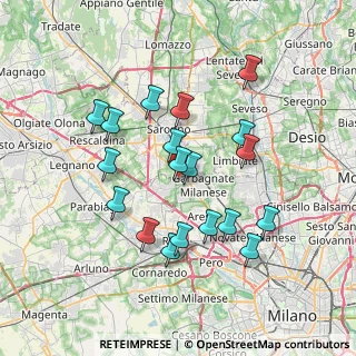 Mappa Via T. O'Carolan, 21042 Caronno Pertusella VA, Italia (6.79368)