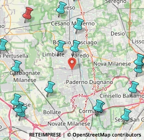 Mappa Via Costantino Nigra, 20037 Paderno Dugnano MI, Italia (6.2145)