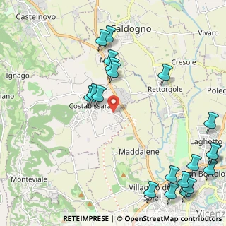 Mappa Via F.Crispi, 36030 Costabissara VI, Italia (2.8725)