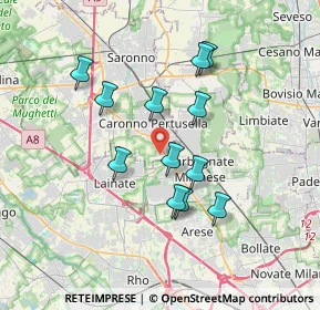 Mappa Via Giuseppe Verdi, 21042 Caronno Pertusella VA, Italia (3.11667)