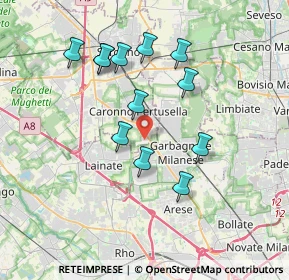 Mappa Via Giuseppe Verdi, 21042 Caronno Pertusella VA, Italia (3.3975)