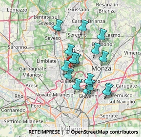 Mappa Via Lazzaro Spallanzani, 20834 Nova milanese MB, Italia (5.63688)