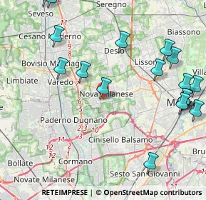Mappa Via Palmiro Togliatti, 20834 Nova Milanese MB, Italia (5.6095)