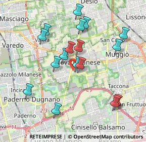 Mappa Via Palmiro Togliatti, 20834 Nova Milanese MB, Italia (1.88118)