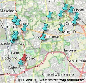 Mappa Via Palmiro Togliatti, 20834 Nova Milanese MB, Italia (2.499)