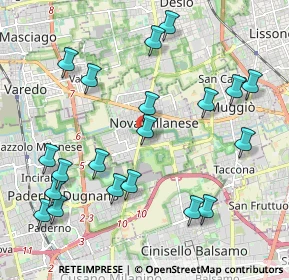 Mappa Via Palmiro Togliatti, 20834 Nova Milanese MB, Italia (2.3155)