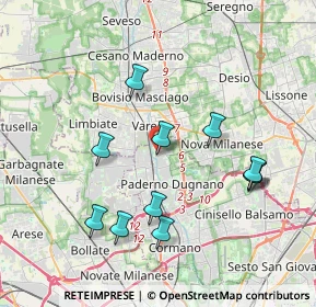 Mappa Via San Martino, 20030 Paderno Dugnano MI, Italia (3.79818)