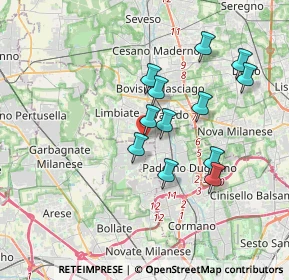 Mappa Via Due Giugno, 20051 Limbiate MB, Italia (3.1325)