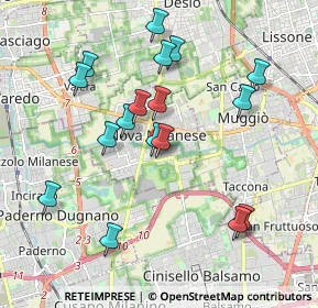 Mappa Via Gaetano Donizetti, 20834 Nova Milanese MB, Italia (1.90941)