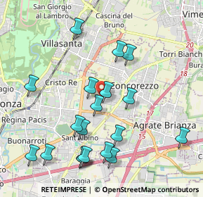 Mappa Via F.lli Villa, 20863 Concorezzo MB, Italia (2.13737)