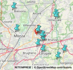 Mappa Via F.lli Villa, 20863 Concorezzo MB, Italia (3.86083)