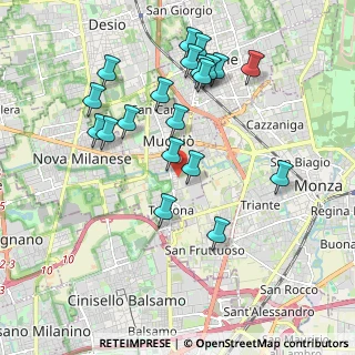 Mappa Via Bergamo, 20835 Muggiò MB, Italia (1.9585)