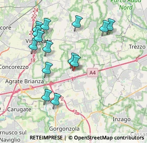 Mappa Via G. Parini, 20873 Cavenago di Brianza MB, Italia (3.95143)