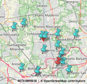 Mappa Via Due Giugno, 20812 Limbiate MB, Italia (4.3325)