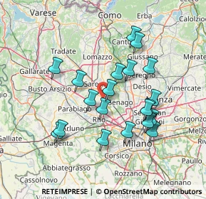 Mappa Via Bach Johann Sebastian, 21042 Caronno Pertusella VA, Italia (13.2445)