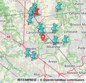 Mappa Via Bach Johann Sebastian, 21042 Caronno Pertusella VA, Italia (3.83077)
