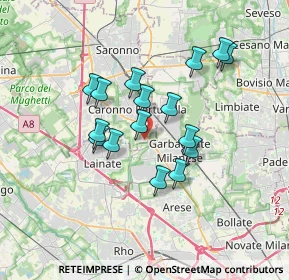 Mappa Via Bach Johann Sebastian, 21042 Caronno Pertusella VA, Italia (2.87875)