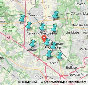Mappa Via Bach Johann Sebastian, 21042 Caronno Pertusella VA, Italia (3.10833)