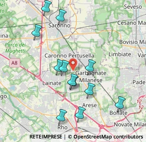 Mappa Via Bach Johann Sebastian, 21042 Caronno Pertusella VA, Italia (3.9075)