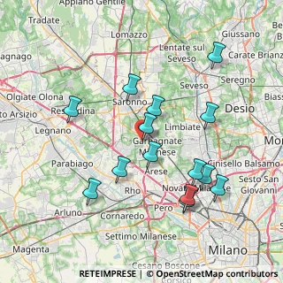 Mappa Via Bach Johann Sebastian, 21042 Caronno Pertusella VA, Italia (7.57071)