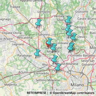 Mappa Via Bach Johann Sebastian, 21042 Caronno Pertusella VA, Italia (6.90667)