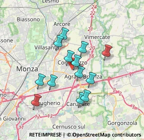 Mappa Via Aldo Moro, 20863 Concorezzo MB, Italia (2.87615)