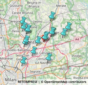 Mappa Via Aldo Moro, 20863 Concorezzo MB, Italia (6.12941)