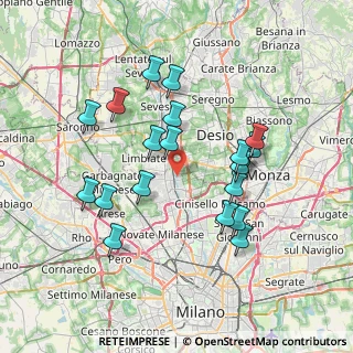 Mappa Via Sant'Ambrogio, 20030 Paderno Dugnano MI, Italia (6.9645)