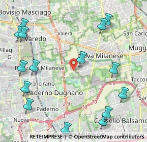 Mappa Via Valassina, 20834 Nova milanese MB, Italia (2.80067)