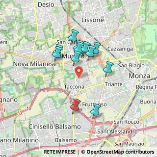 Mappa Via Santa Giuliana, 20835 Muggiò MB, Italia (1.46667)