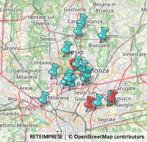Mappa Via per Cinisello, 20834 Nova milanese MB, Italia (6.08294)