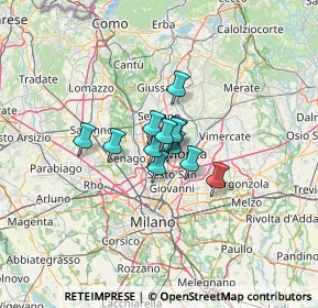 Mappa Via per Cinisello, 20834 Nova milanese MB, Italia (6.21167)