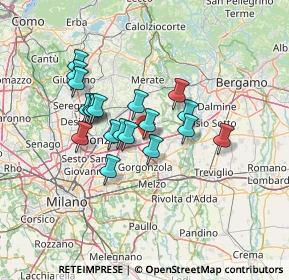 Mappa Via A. B. Sabin, 20873 Cavenago di Brianza MB, Italia (10.84947)