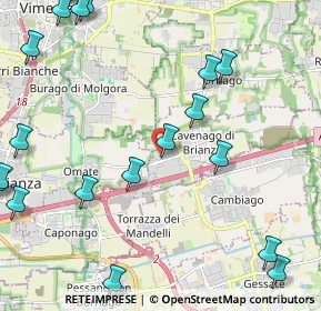 Mappa Via Albert Bruce Sabin, 20873 Cavenago di Brianza MB, Italia (3.066)